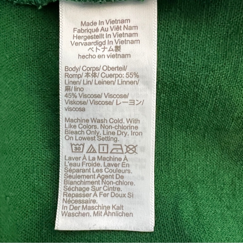 J.Crew Factory Green Linen Blend Button Front Mini Dress Size 8 Pockets Casual - Picture 10 of 11